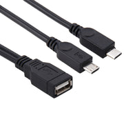 Cavo USB 2.0 femmina a 2 micro USB maschio, lunghezza: circa 30 cm, USB 2.0 AF to 2 Micro USB
