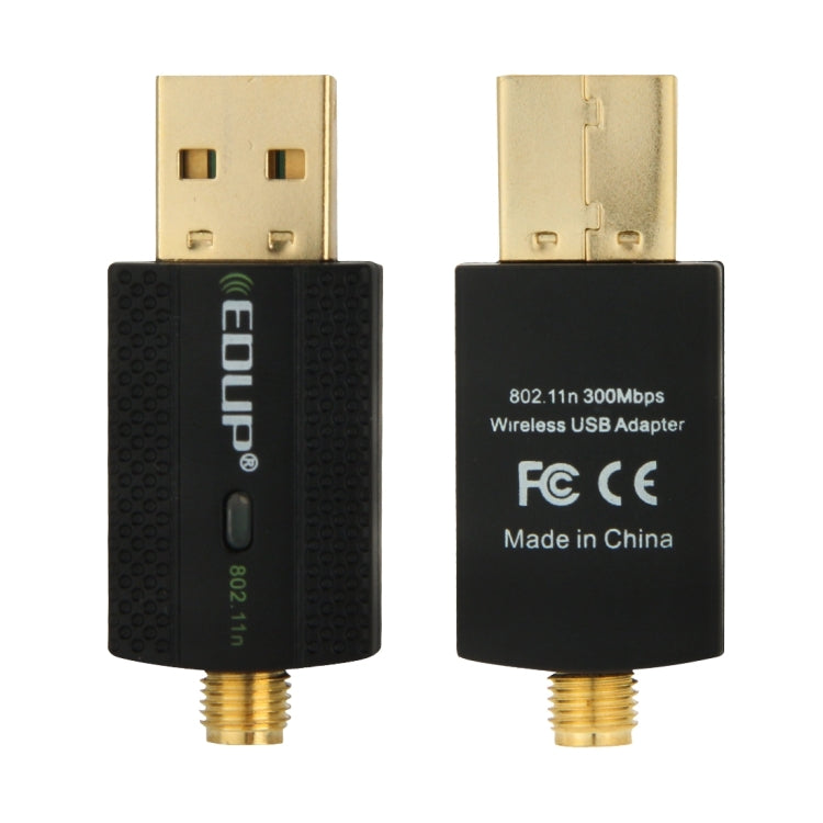 EDUP EP-N1581 Mini USB Wifi 802.11n/g/b 300Mbps 2.4GHz Adattatore wireless Antenna esterna, EP-N1581