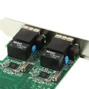 Adattatore scheda controller Dual Gigabit Ethernet PCI-Express 2 porte RJ45 10/100/1000 BASE-T (IO-PCE8111-2GLAN), 2 Ports RJ45