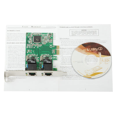 Adattatore scheda controller Dual Gigabit Ethernet PCI-Express 2 porte RJ45 10/100/1000 BASE-T (IO-PCE8111-2GLAN), 2 Ports RJ45
