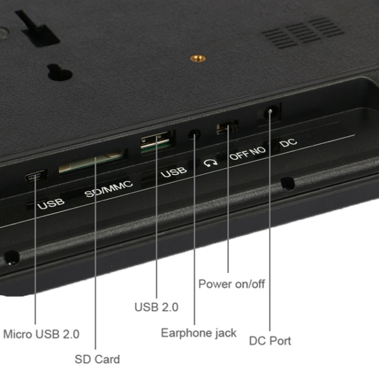 Cornice fotografica digitale multimediale con display a LED da 14 pollici con supporto e lettore di musica e film, supporto ingresso scheda USB / SD / MS / MMC, S-PF-0229B, S-PF-0229W