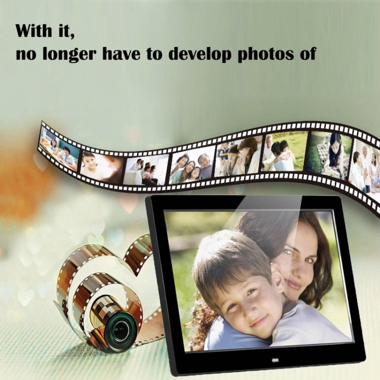 Cornice fotografica digitale multimediale con display a LED da 14 pollici con supporto e lettore di musica e film, supporto ingresso scheda USB / SD / MS / MMC