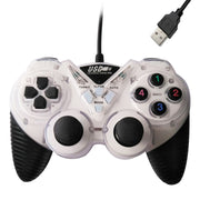 Gamepad con vibrazione cablata Controller USB per PC Joystick Maniglia da gioco (Bianco)