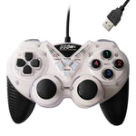 Gamepad con vibrazione cablata Controller USB per PC Joystick Maniglia da gioco (Bianco)
