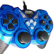 Gamepad con vibrazione cablata Controller USB per PC Joystick Maniglia da gioco (Bianco)
