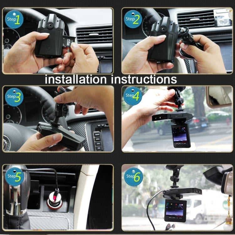 Videoregistratore ad alta definizione con schermo da 2,5 pollici, 6 luci LED, formato video AVI, supporto scheda SD, funzione di registrazione in loop (schema Generalplus), 2.5 inch