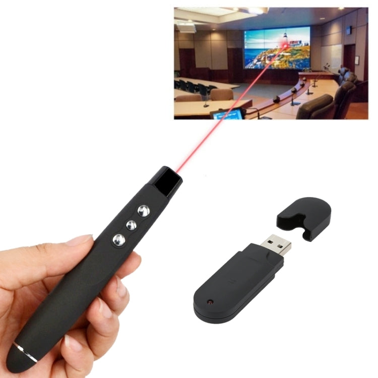 PP-1000 Presentazione multimediale Puntatore laser RF remoto da 2,4 GHz con ricevitore USB