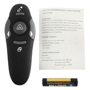 Presentatore multimediale con puntatore laser e ricevitore USB per proiettore/PC/laptop, distanza di controllo: 15 m, 016