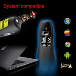 Presentatore multimediale con puntatore laser e ricevitore USB per proiettore/PC/laptop, distanza di controllo: 15 m (R400)