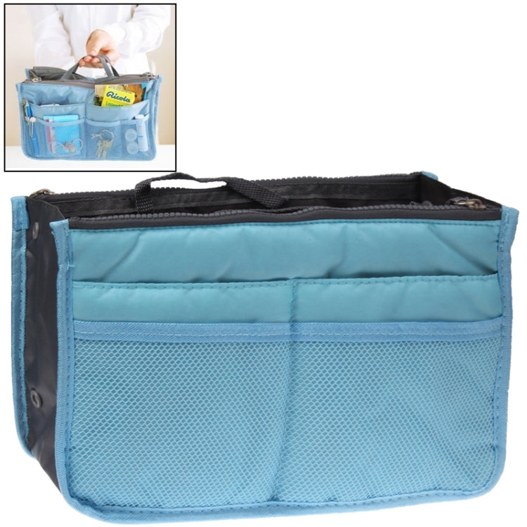 Borsa cosmetica portatile multifunzione con doppia cerniera addensata, custodia nella borsa