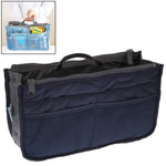 Borsa cosmetica portatile multifunzione con doppia cerniera addensata, custodia nella borsa