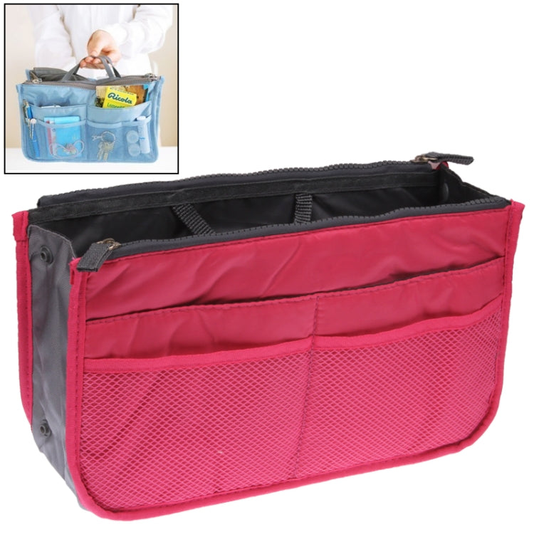 Borsa cosmetica portatile con doppia cerniera in nylon
