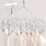 Appendiabiti rotondo in acciaio inossidabile con 20 clip, 20 Clips Hanger