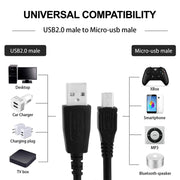 Cavo di ricarica per sincronizzazione dati da micro USB a USB per Galaxy S6 / S5 / HTC / LG / Sony / Nokia, lunghezza: 1 m