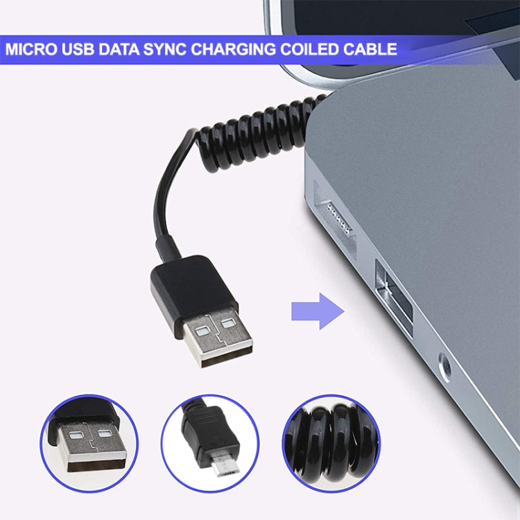 Cavo a spirale di ricarica per sincronizzazione dati micro USB da 2 m/cavo a molla