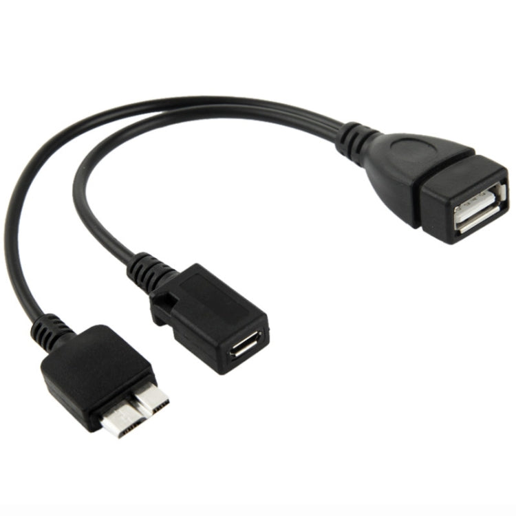 Cavo USB AF a Micro USB 3.0 + Micro USB 2.0 per Galaxy Note III / N9000, Lunghezza: 20 cm (Nero)