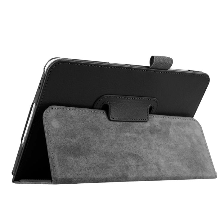 Custodia in pelle intelligente tinta unita con texture litchi con chiusura orizzontale con supporto a due pieghe e funzione di sospensione/sveglia per Galaxy Tab S2 8.0 / T715