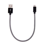 Cavo dati/caricabatterie da Micro USB a USB 2.0 con testa in metallo stile rete da 25 cm