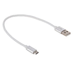 Cavo dati/caricabatterie da Micro USB a USB 2.0 con testa in metallo stile rete da 25 cm