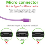Cavo dati/caricabatterie da Micro USB a USB 2.0 con testa in metallo stile rete da 25 cm
