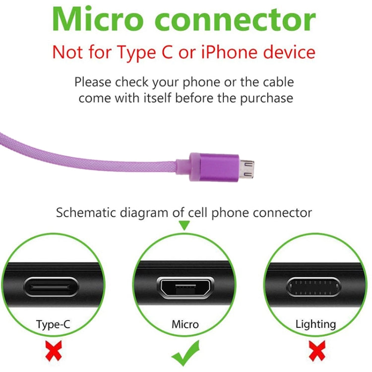 Cavo dati/caricabatterie da Micro USB a USB 2.0 con testa in metallo stile rete da 25 cm