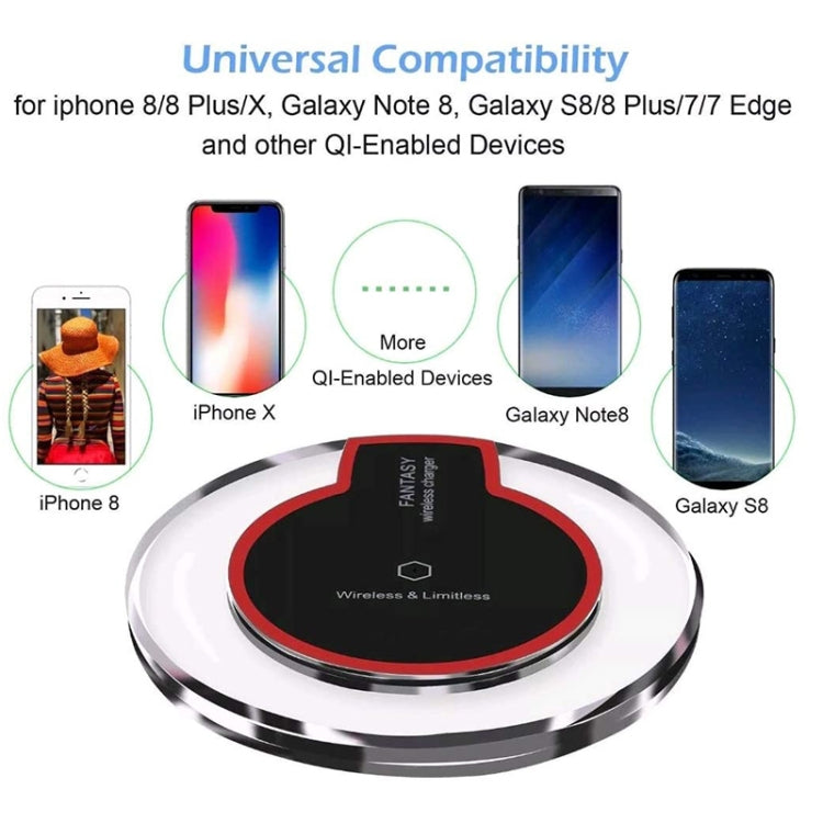 Caricabatterie wireless Fantasy Qi nero per smartphone compatibil