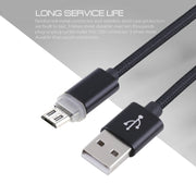 Cavo di sincronizzazione dati da Micro USB a USB 2.0 in tessuto da 1 m con indicatore LED