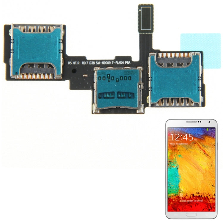 For Galaxy Note III / N9002 / N9009 High Quality SIM Card Socket Flex Cable, For Note III / N9000