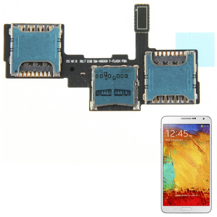 For Galaxy Note III / N9002 / N9009 High Quality SIM Card Socket Flex Cable, For Note III / N9000