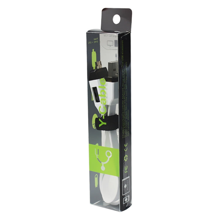 OTG-Y-01 Cavo dati di ricarica USB 2.0 maschio a Micro USB maschio + USB femmina OTG per telefoni/tablet Android con funzione OTG, lunghezza: 30 cm, Length: 30cm