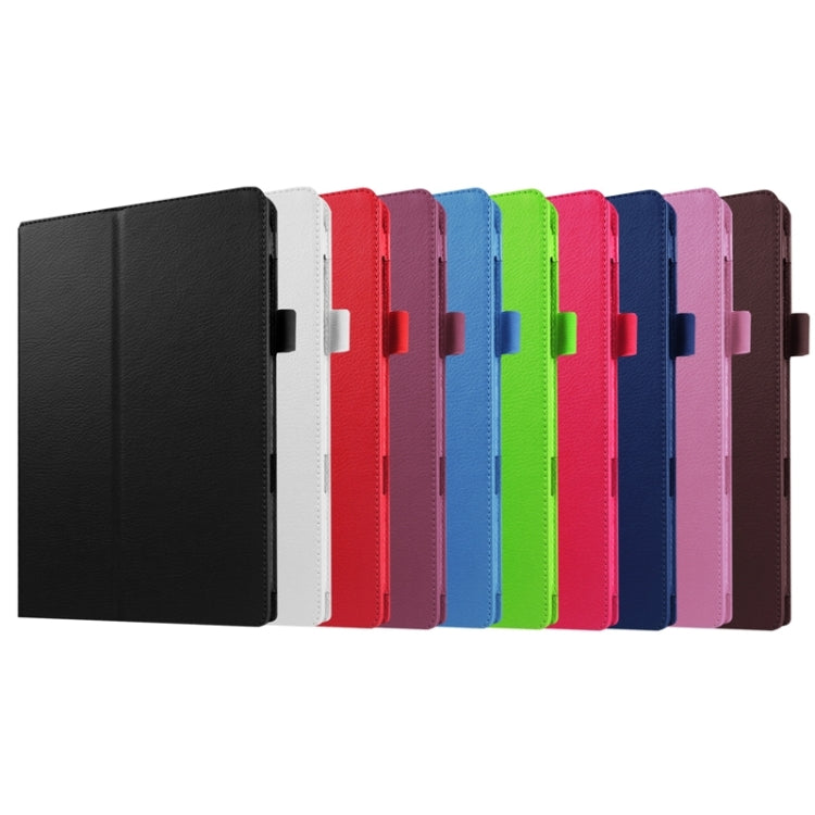 Custodia in pelle tinta unita con texture orizzontale Litchi con supporto per Galaxy Tab E 9.6 / T560 / T561