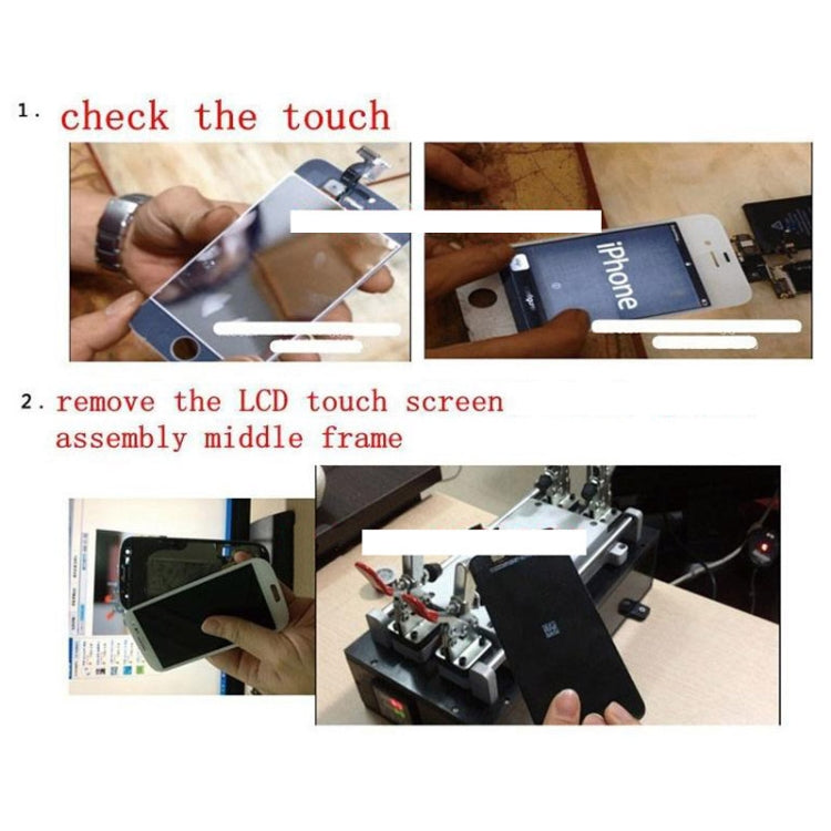 LCD Touch Panel Separator Glue Dismantling Machine for iPhone / Samsung / HTC / Sony etc. Supported LCD Panel Size: 20cm x 11cm (AC 110 - 220V), 20x11cm