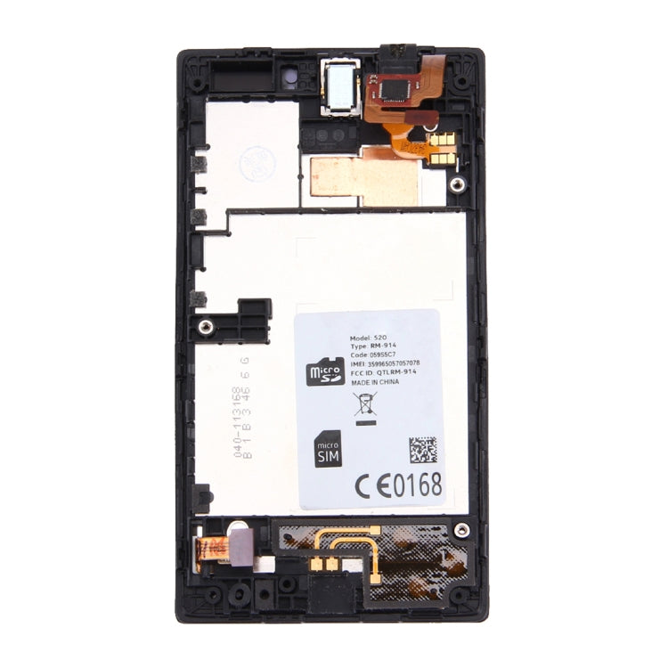 Display LCD + pannello touch con cornice per Nokia Lumia 520, For Nokia Lumia 520