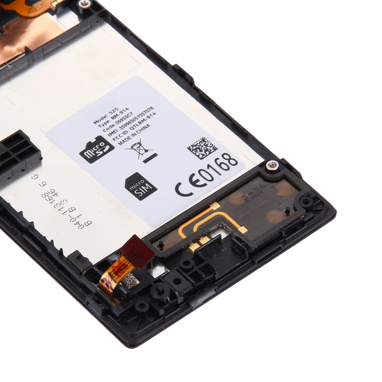 Display LCD con pannello touch e cornice per Nokia Lumia 520
