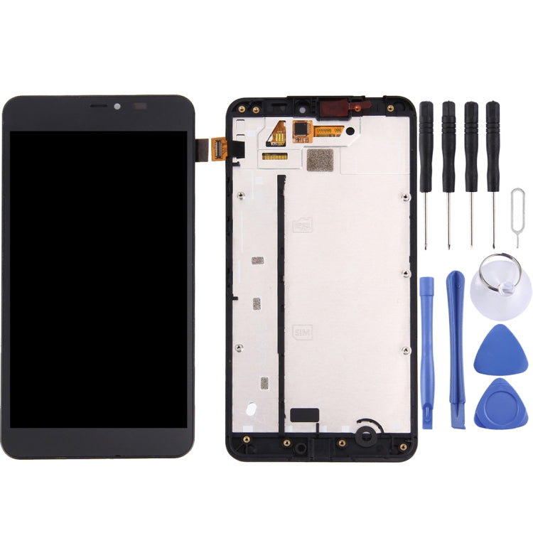 LCD Screen and Digitizer Full Assembly with Frame for Microsoft Lumia 640 XL, For Lumia 640 XL with Frame Black