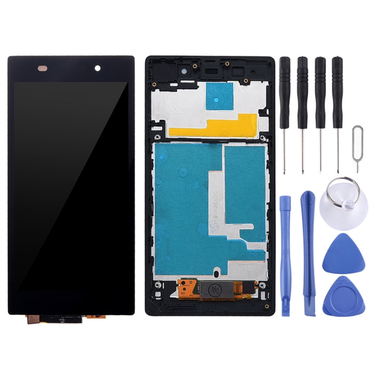 Display LCD + pannello touch con cornice per Sony Xperia Z1 / L39h / C6902 / C6903 / C6906 / C6943, For Xperia Z1