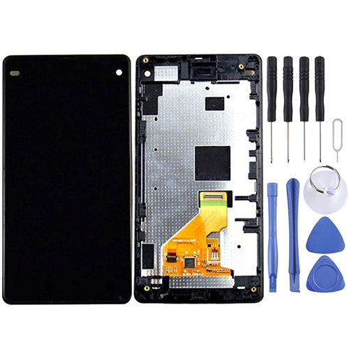 LCD display + touch panel with frame for Sony Xperia Z1 Compact, For Xperia Z1 Compact