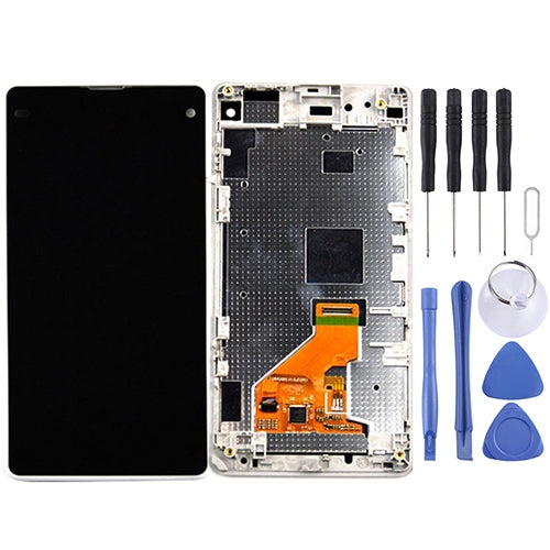 LCD display + touch panel with frame for Sony Xperia Z1 Compact, For Xperia Z1 Compact