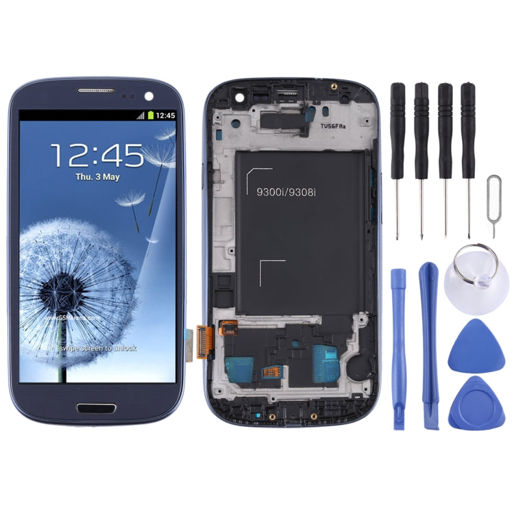 Original LCD Screen and Digitizer Complete Assembly with Frame for Samsung Galaxy SIII / i9300, For Galaxy SIII / i9300