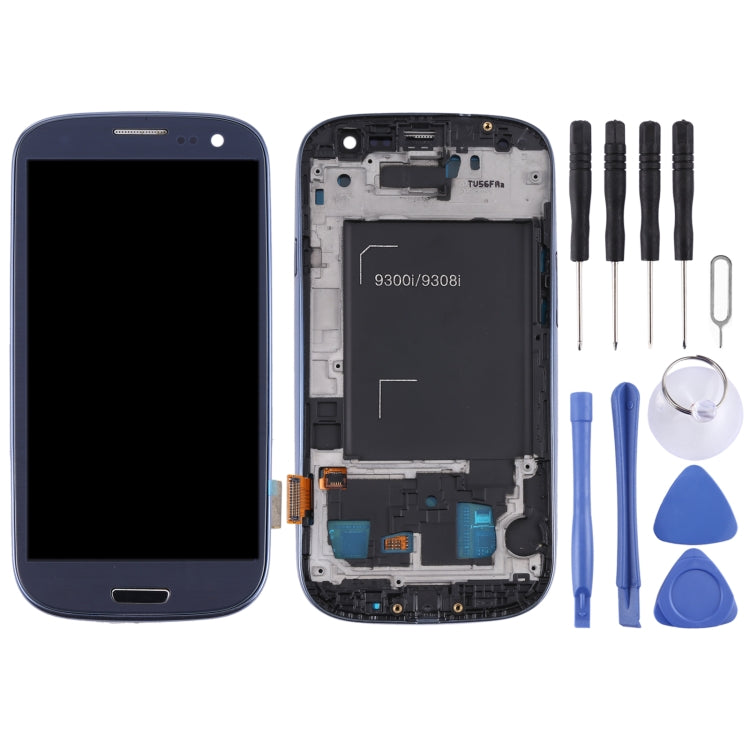 Original LCD Screen and Digitizer Complete Assembly with Frame for Samsung Galaxy SIII / i9300, For Galaxy SIII / i9300