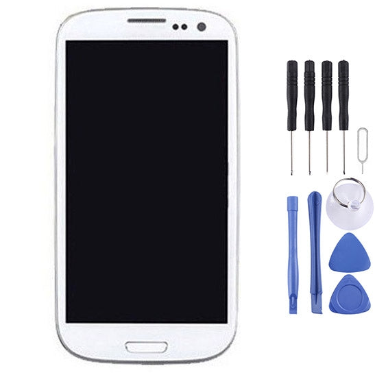 Original LCD Screen and Digitizer Complete Assembly with Frame for Samsung Galaxy SIII / i9300, For Galaxy SIII / i9300