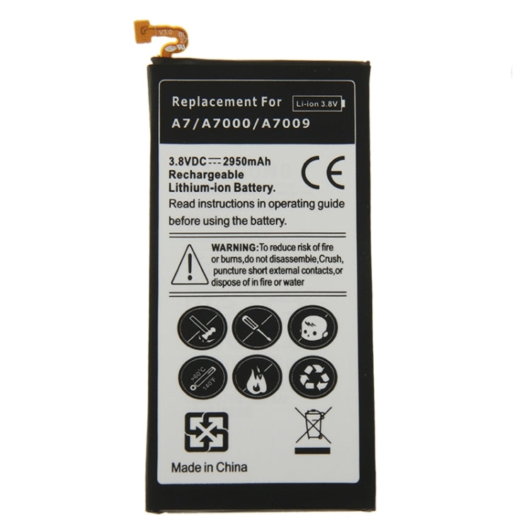 2950mAh High Capacity Rechargeable Li-ion Battery for Galaxy A7 / A700 / A700S, For A7 / A700F