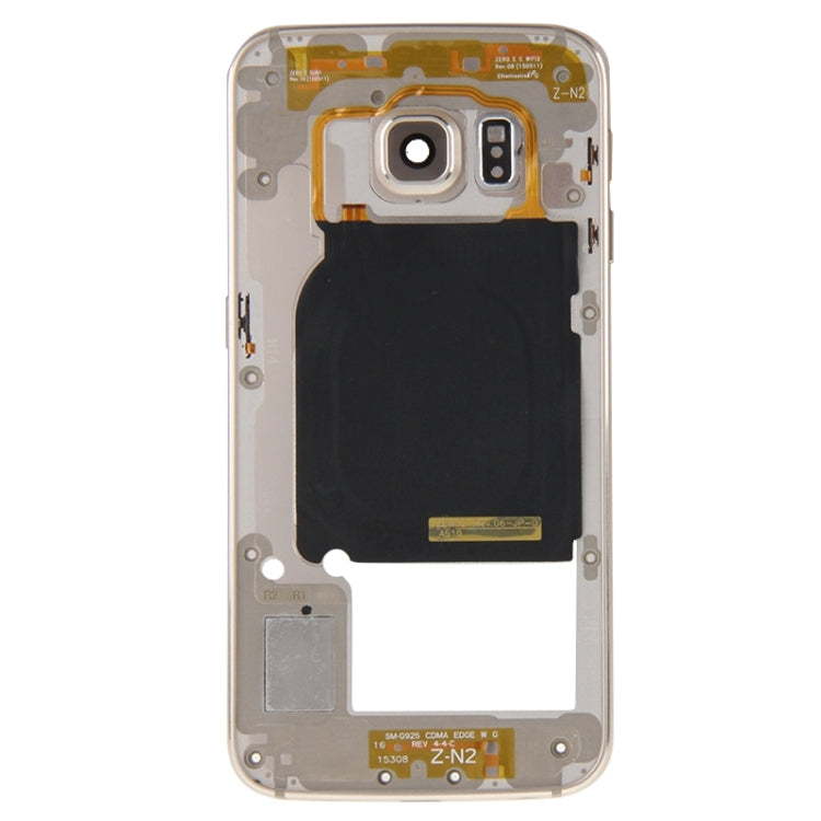 For Galaxy S6 Edge / G925 Back Plate Housing Camera Lens Panel with Side Keys and Loudspeaker Ringer Buzzer, Galaxy S6 edge, For Samsung Galaxy S6 edge