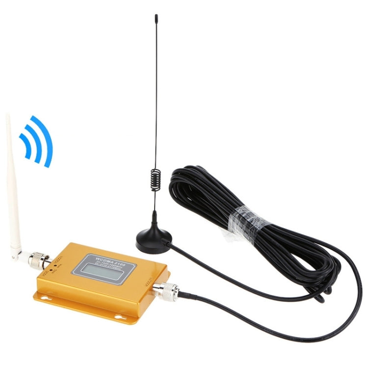 Amplificatore di segnale per telefono cellulare WCDMA 2100 MHz/ripetitore di segnale LCD con antenna a ventosa, WCDMA 2100MHz