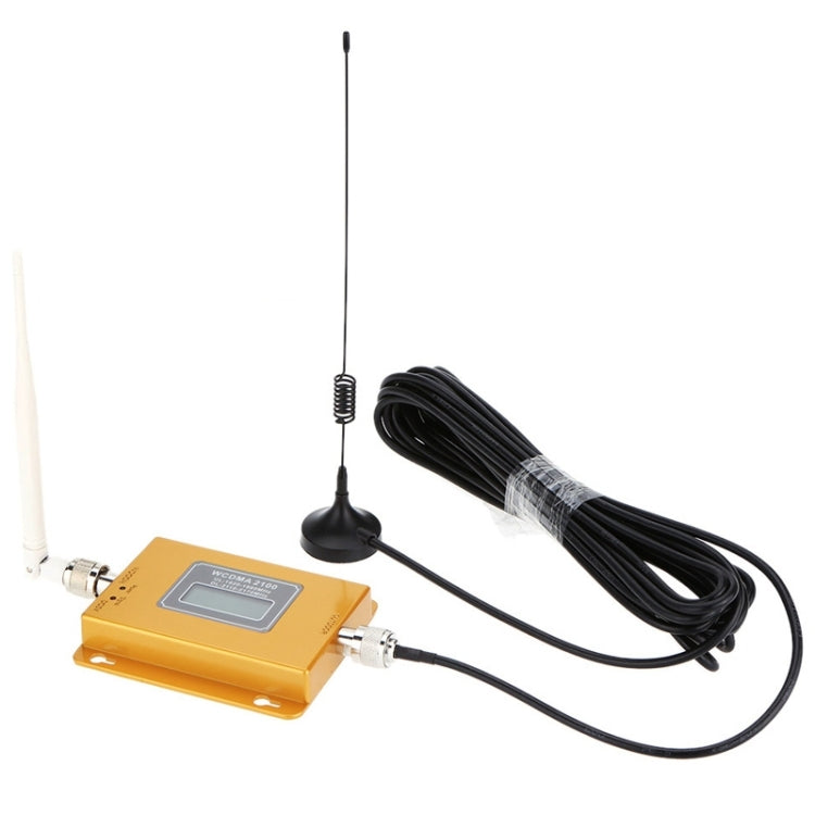 Amplificatore di segnale per telefono cellulare WCDMA 2100 MHz/ripetitore di segnale LCD con antenna a ventosa, WCDMA 2100MHz