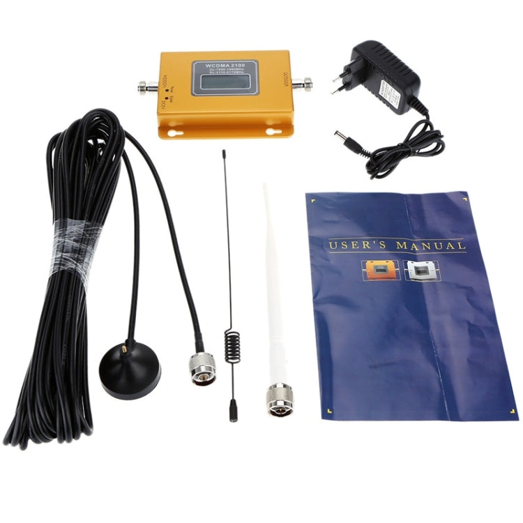 Amplificatore di segnale per telefono cellulare WCDMA 2100 MHz/ripetitore di segnale LCD con antenna a ventosa, WCDMA 2100MHz