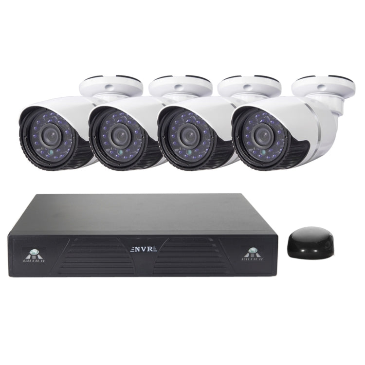 Kit NVR 4CH con telecamera IP bullet 720P e visione notturna IR