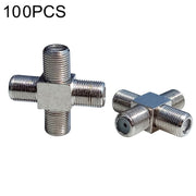 100 pezzi da 1 F femmina a 3 F femmina Jack 4 vie F Splitter TV connettore adattatore coassiale, 4 Way F Splitter