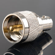Adattatore connettore placcato in nichel da spina maschio UHF UG-273 a spina femmina BNC, UHF Male To BNC Female