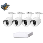 Kit NVR telecamera IP N4B3-Mini/L 4 canali 720P P2P ONVIF 1.0 Mega Pixel, supporto visione notturna/rilevamento movimento, distanza IR: 20 m, N4B3-Mini/L